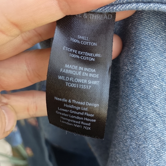 Needle & Thread Embroidered Denim Jacket with Floral Design_4 - Picture 7 of 11